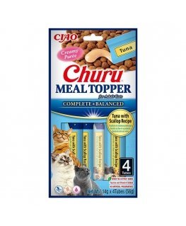 INABA Churu Meal Topper Tuna with scallop - cat treats - 4 x 14g
