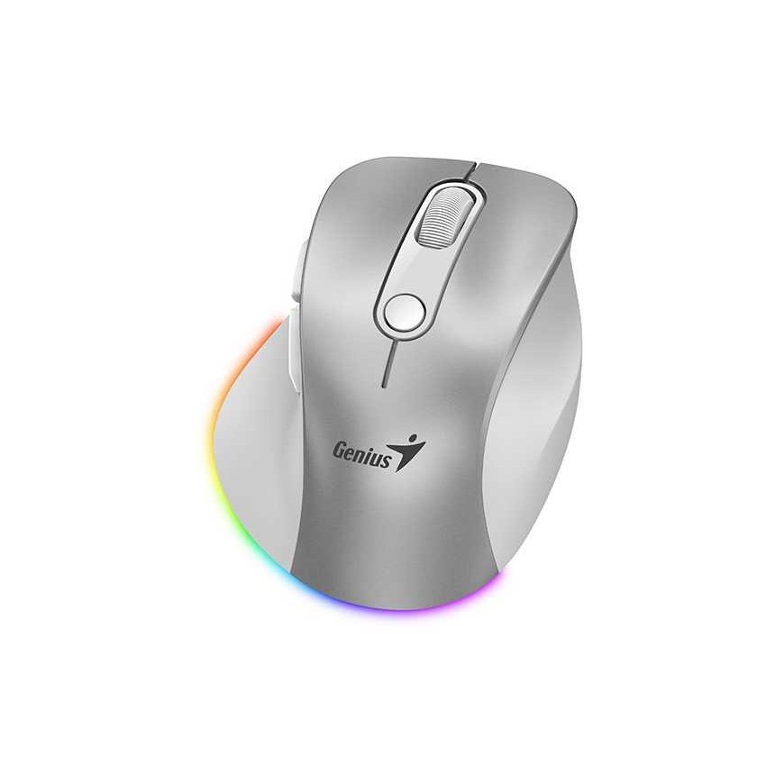 Wireless mouse, Genius Ergo 9000S Pro, silver, optical, 2400DPI – 2