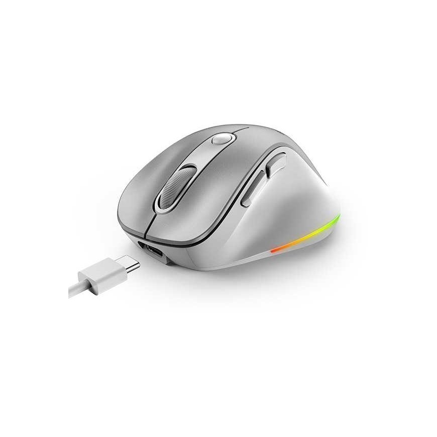 Bevielė pelė, Genius Ergo 9000S Pro, sidabrinė, optinė, 2400DPI – 5