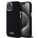 DKNY Liquid Silicone Small Metal Logo „MagSafe“ dėklas „iPhone 14“ / „15“ / „13“ – juodas