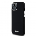 DKNY Liquid Silicone Small Metal Logo „MagSafe“ dėklas „iPhone 14“ / „15“ / „13“ – juodas