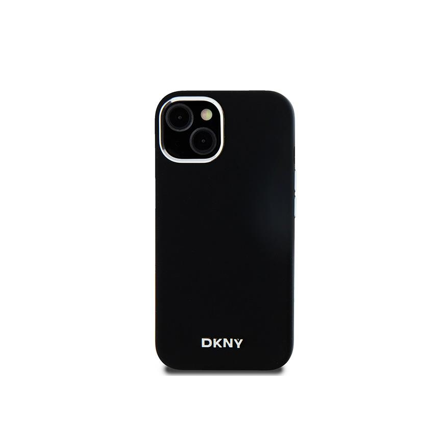 DKNY Liquid Silicone Small Metal Logo MagSafe Case for iPhone 14/15/13 - Black – 4