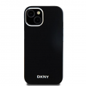DKNY Liquid Silicone Small Metal Logo MagSafe Case for iPhone 14/15/13 - Black