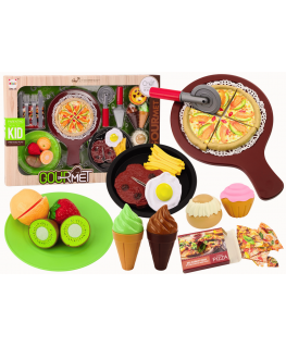 Lean Toys Fast Food Set Fruit Steak Ice Cream Side Dishes Pizza French Fries 26 pcs.