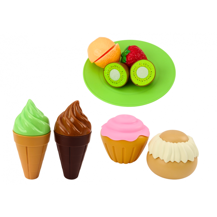 Lean Toys Greito maisto rinkinys Vaisiai kepsnys Ledai Priedai Pica gruzdintos bulvytės 26 vnt. – 3