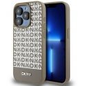 Dėklas DKNY DKHMP15XPSOSPW iPhone 15 Pro Max 6.7" ruda/ruda hardcase Leather Printed Pattern Metal Logo MagSafe