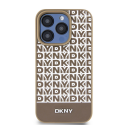 Dėklas DKNY DKHMP15XPSOSPW iPhone 15 Pro Max 6.7" ruda/ruda hardcase Leather Printed Pattern Metal Logo MagSafe