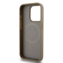 Case DKNY DKHMP15XPSOSPW iPhone 15 Pro Max 6.7" brown/brown hardcase Leather Printed Pattern Metal Logo MagSafe