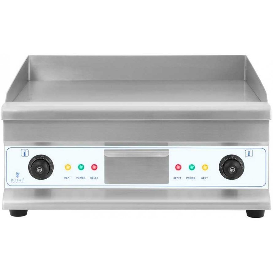 Royal Catering Grill plate grill electric smooth 300deg C 60 cm 2 x 3200W – 4