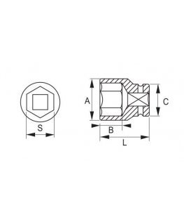 Hexagonal head 32mm 3/4 "Decomposition