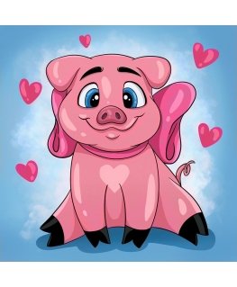 Beldizart Pig in love 20*20 cm WD2296