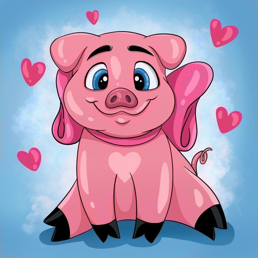 Beldizart Pig in love 20*20 cm WD2296