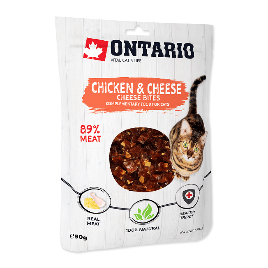 Cat treats : Ontario Cat Chicken and Cheese Bites 50g.