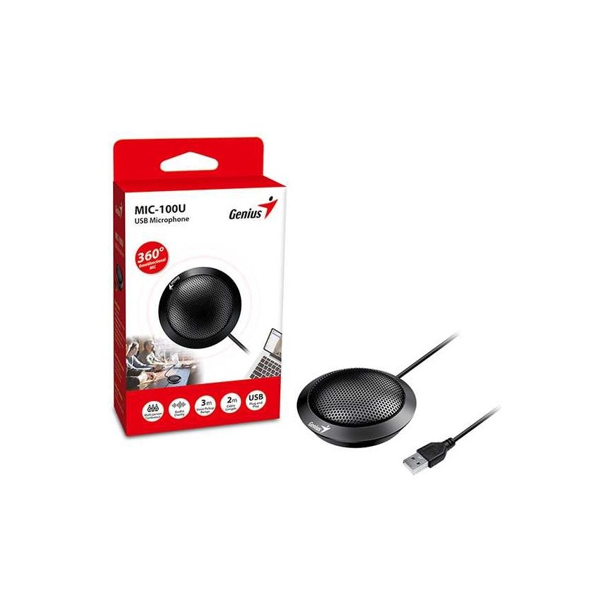 Ausinės Genius mikrofon konferencyjny MIC-100U, juoda, USB – 5
