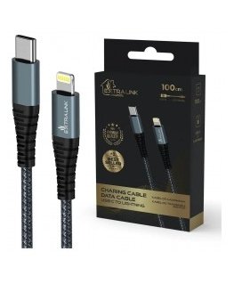 Extralink Smart Life 27W, USB-C do Lightning 100cm, TPE, 9V 3A, czarny