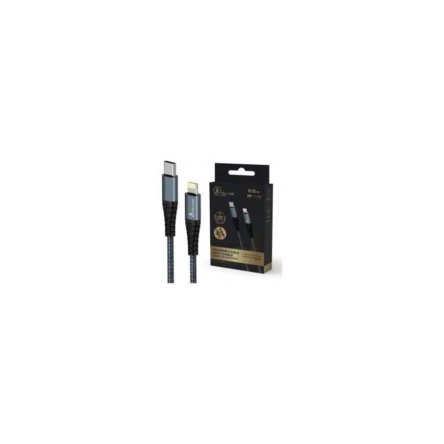 Extralink Smart Life 27W, USB-C do Lightning 100cm, TPE, 9V 3A, czarny