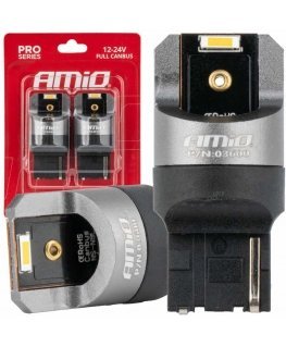 Żarówki led full canbus pro wy21w 2x1860 smd oranžinė 12v 24v amio-03600