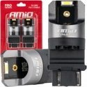 Żarówki led full canbus pro p27/7w 2x3157 smd balta 12v 24v amio-03598
