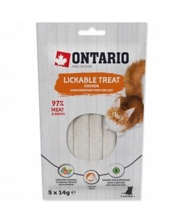 Treats for cats - Ontario Lickable Treats Chicken, 5 x 14 g