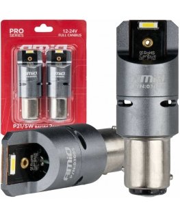 Żarówki led full canbus pro p21/5w 2x1860 smd white 12v 24v amio-03590