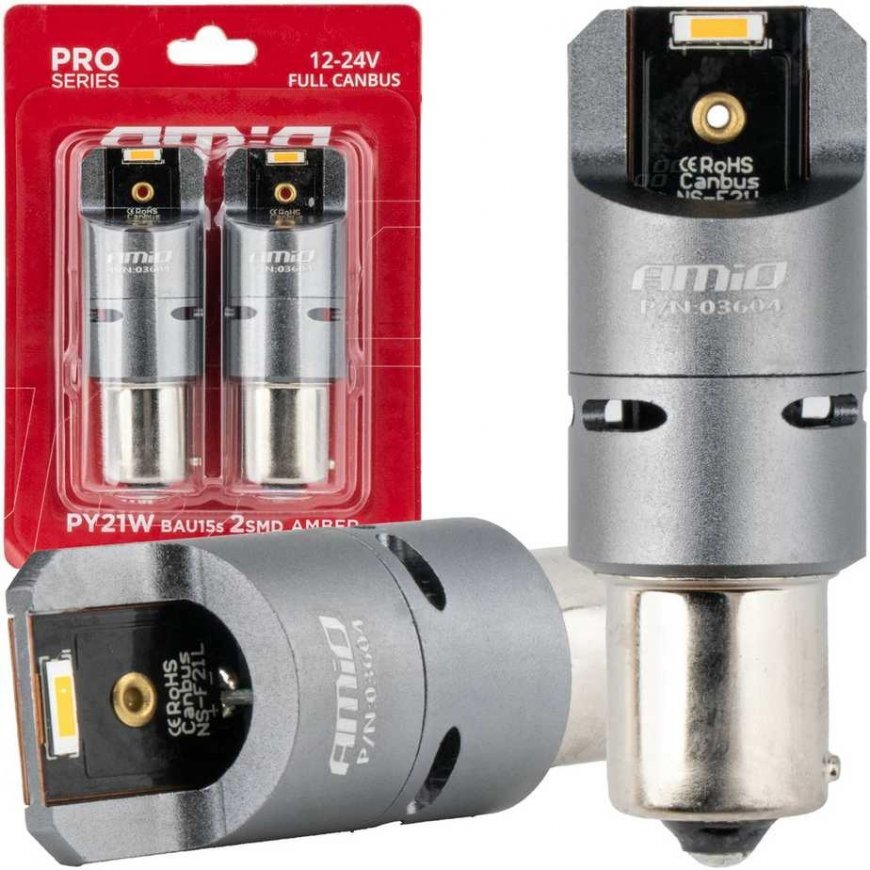 AMiO Żarówki led full canbus py21w