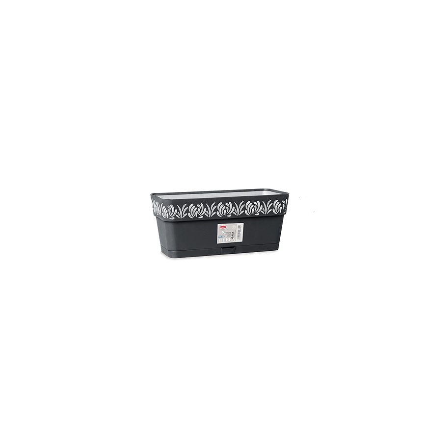 Flower box with tray Gaia 30x13x12cm brown