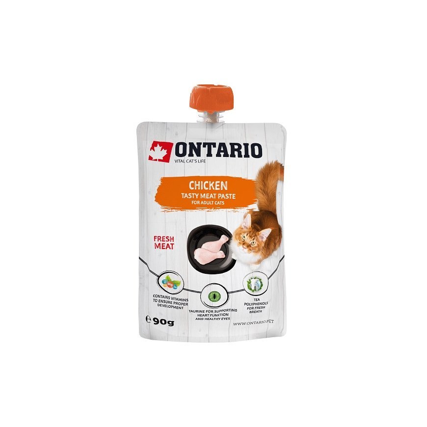 Canned cat food : Ontario Chicken Fresh Meat Paste, 90 g