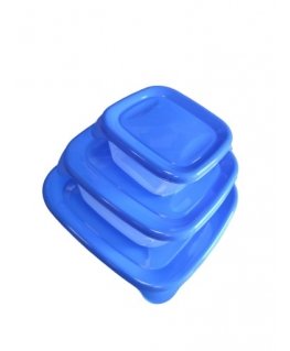 Food containers set of 3 rectangular 0,25+0,8+1,7L Fresh&Go blue