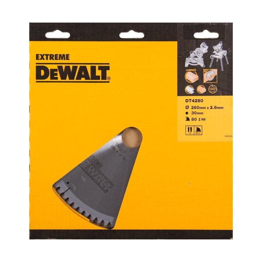 Cutting disc for wood DeWalt 260x2.6x30.0 mm Z80 -5°