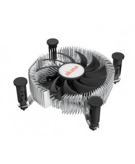 Akasa AK-CC6601EP01 Datora dzesēšanas sistēma Procesors Siltuma aizvadītājs / radiators 7,5 cm Alumīnijs, Melns 1 pcs