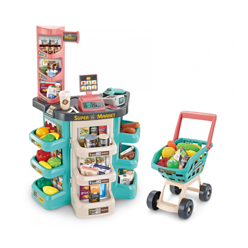 Toy shop with trolley and accessories 47 pcs. Whoopie, blue – 3