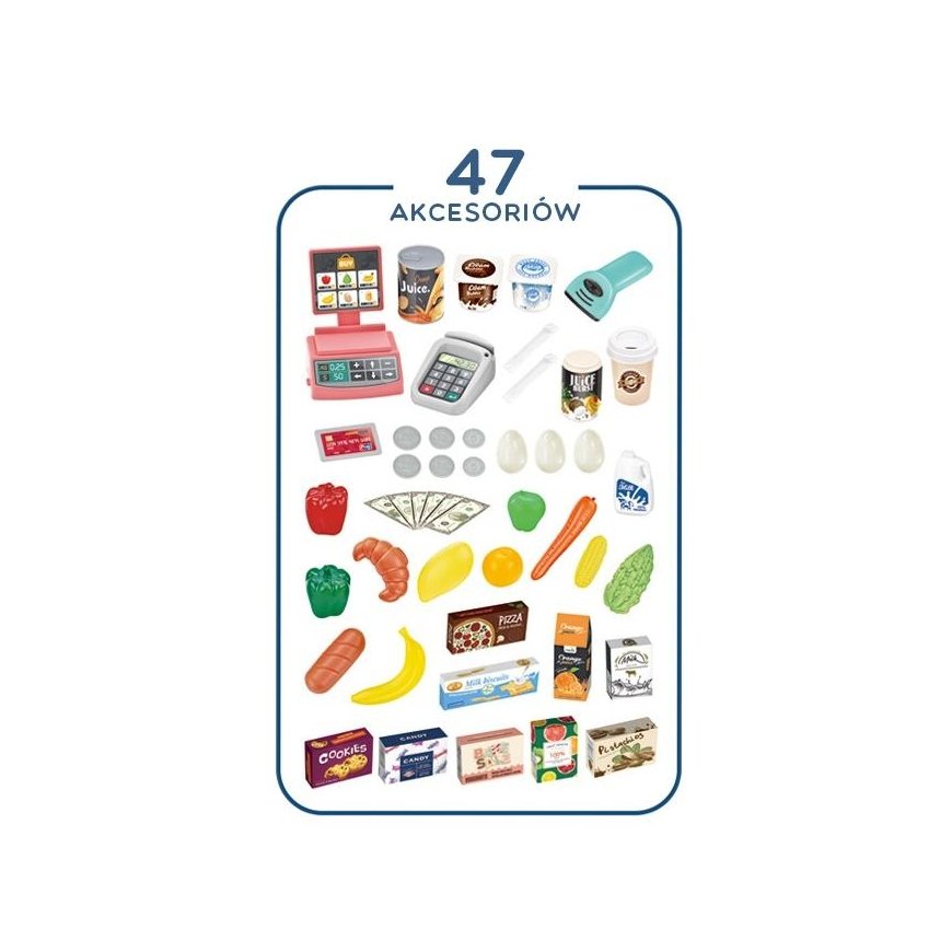 Toy shop with trolley and accessories 47 pcs. Whoopie, blue – 4