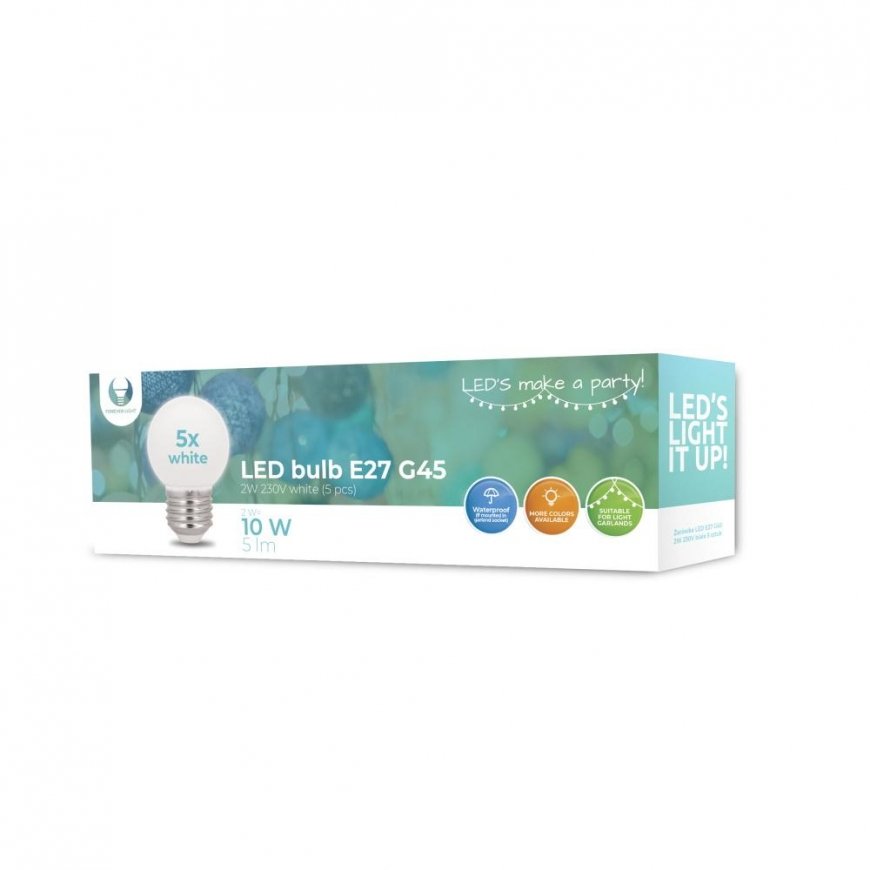 LED Bulb E27 G45 2W 230v neutral white 5pcs Forever Light – 2