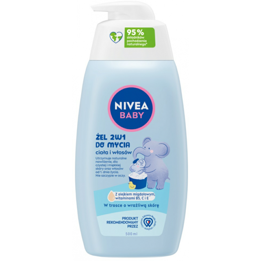 Nivea Kūdikių gelis 2in1 skirtas kūno ir plaukų plovimui 500ml – 2