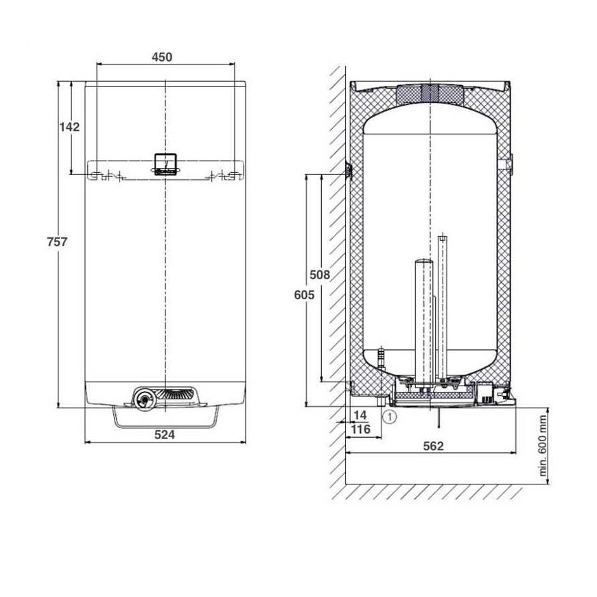 Water heater DRAŽICE OKCE 80, 75 l – 2