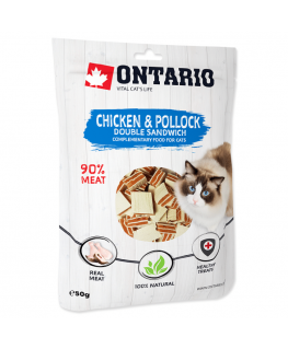 Cat treats : Ontario Cat Chicken and Pollock Double Sandwich 50g