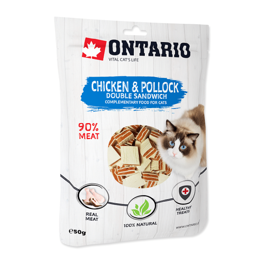 Cat treats : Ontario Cat Chicken and Pollock Double Sandwich 50g