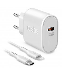 SBS TETRKITPD20LIGW mobiilseadme laadija Nutitelefon Valge Vahelduvvool Kiirlaadimine Hoonesisene