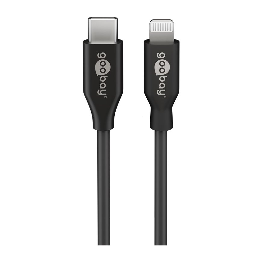 Goobay 39428 кабель с разъемами Lightning 0,5 m Черный
