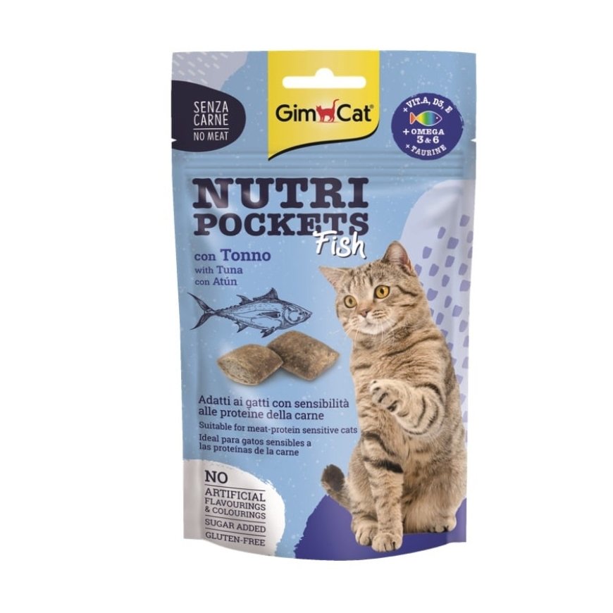 Cat treats : Gimborn Nutri Pockets with Fish and Tuna 60g.
