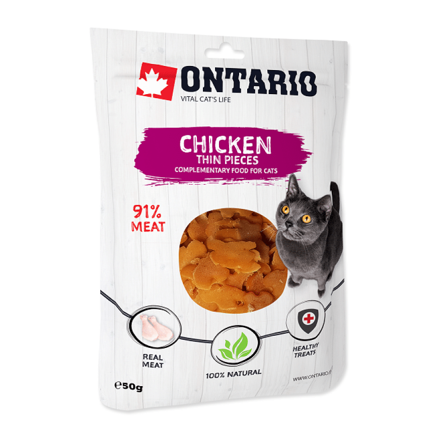 Cat treats : Ontario Cat Chicken Thin Pieces 50g.