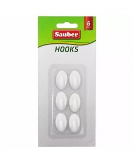 Hooks 6gb 1,5x2,5cm oval white