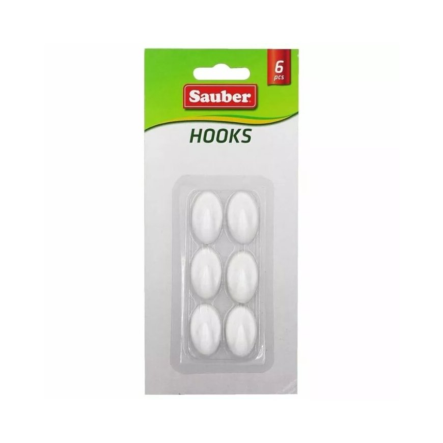 Hooks 6gb 1,5x2,5cm oval white