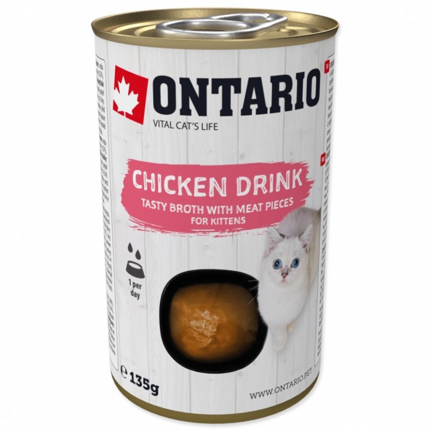 Canned soup for kittens : Ontario Drink Kitten Chicken, 135 g