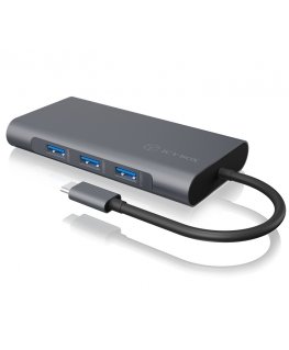 ICY BOX IB-DK4040-CPD Vadu USB 3.2 Gen 1 (3.1 Gen 1) Type-C Antracīts, Melns