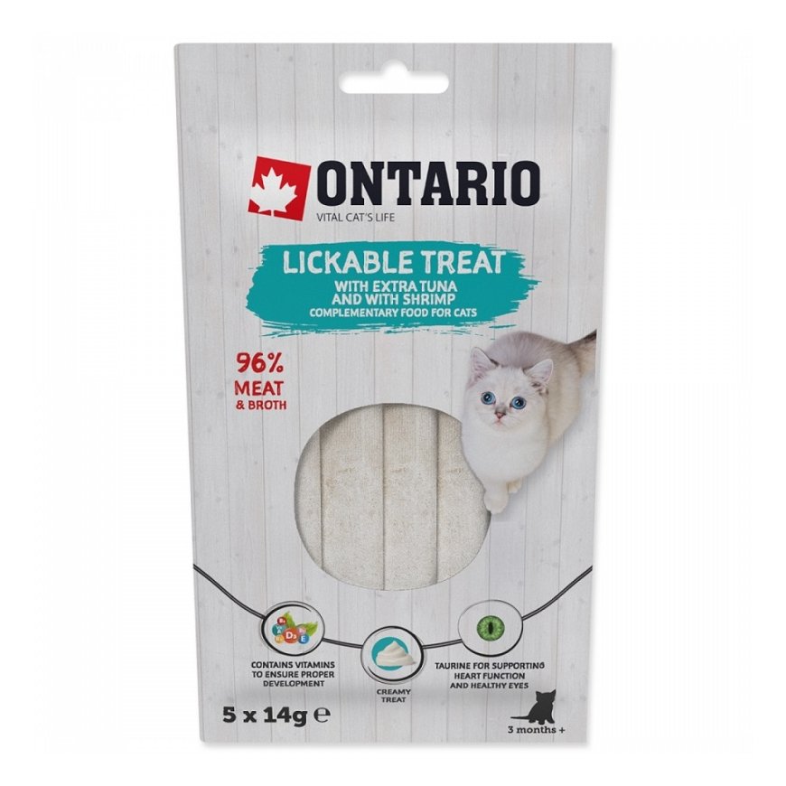 Treats for cats - Ontario Lickable Treats with Tuna and Shrimp,