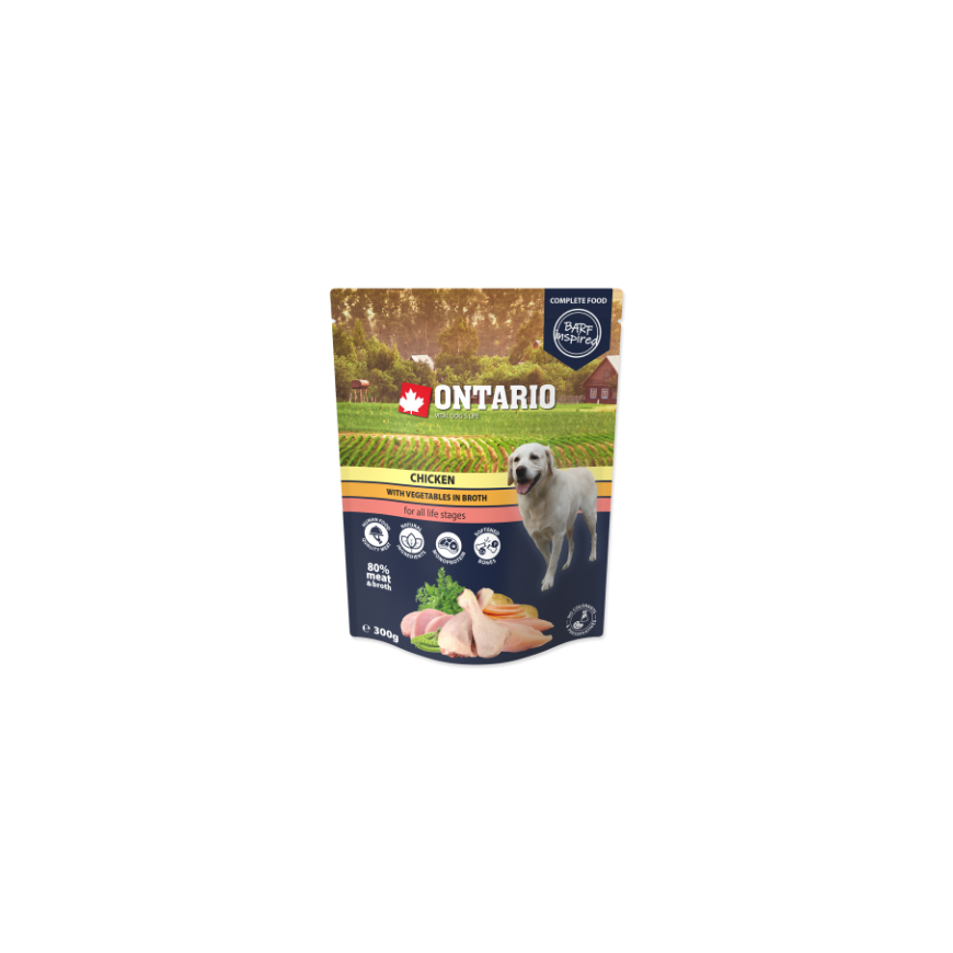Canned dog food - Ontario Dog Beef with vegetable in broth, 300g