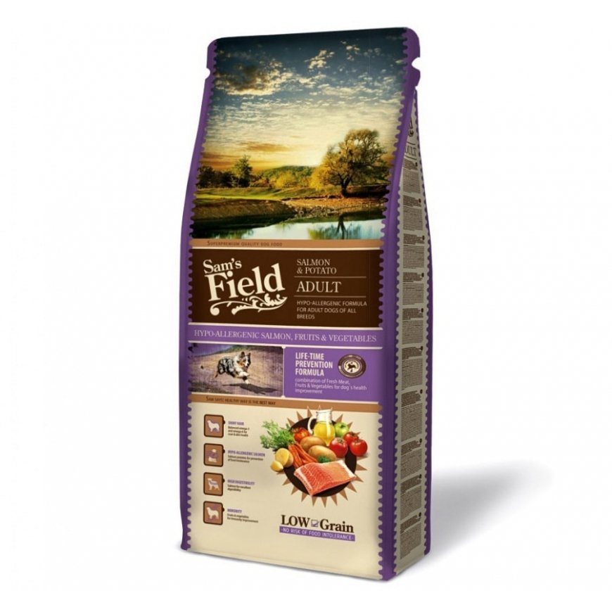 Dry food for dogs : Sams Field Salmon & Potato Adult, 13 kg