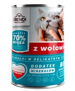 FRENDI ar liellopa gaļas gabaliņiem smalkā mērcē - mitrā kaķu barība - 400g