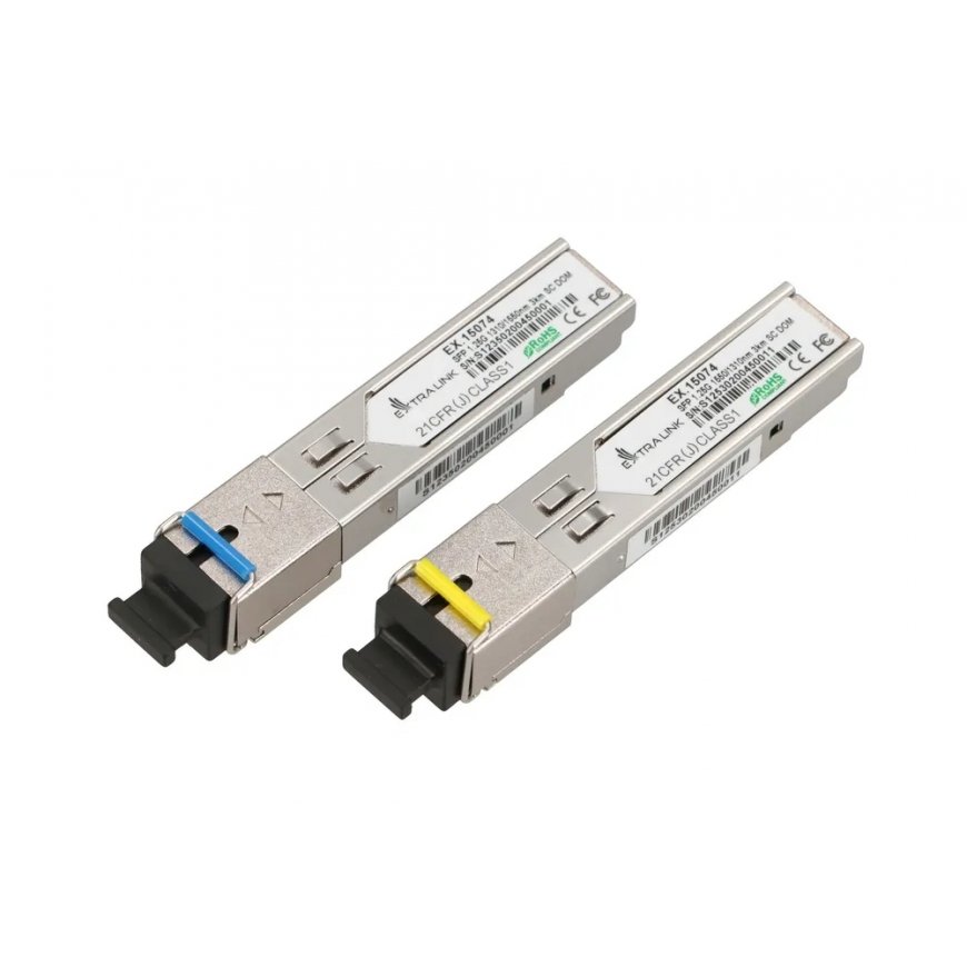 Extralink SFP WDM Module SFP 1.25G 1,25Gbps, 1310/1550nm, single mode, 3km, SC, DOM, pair, dedicated